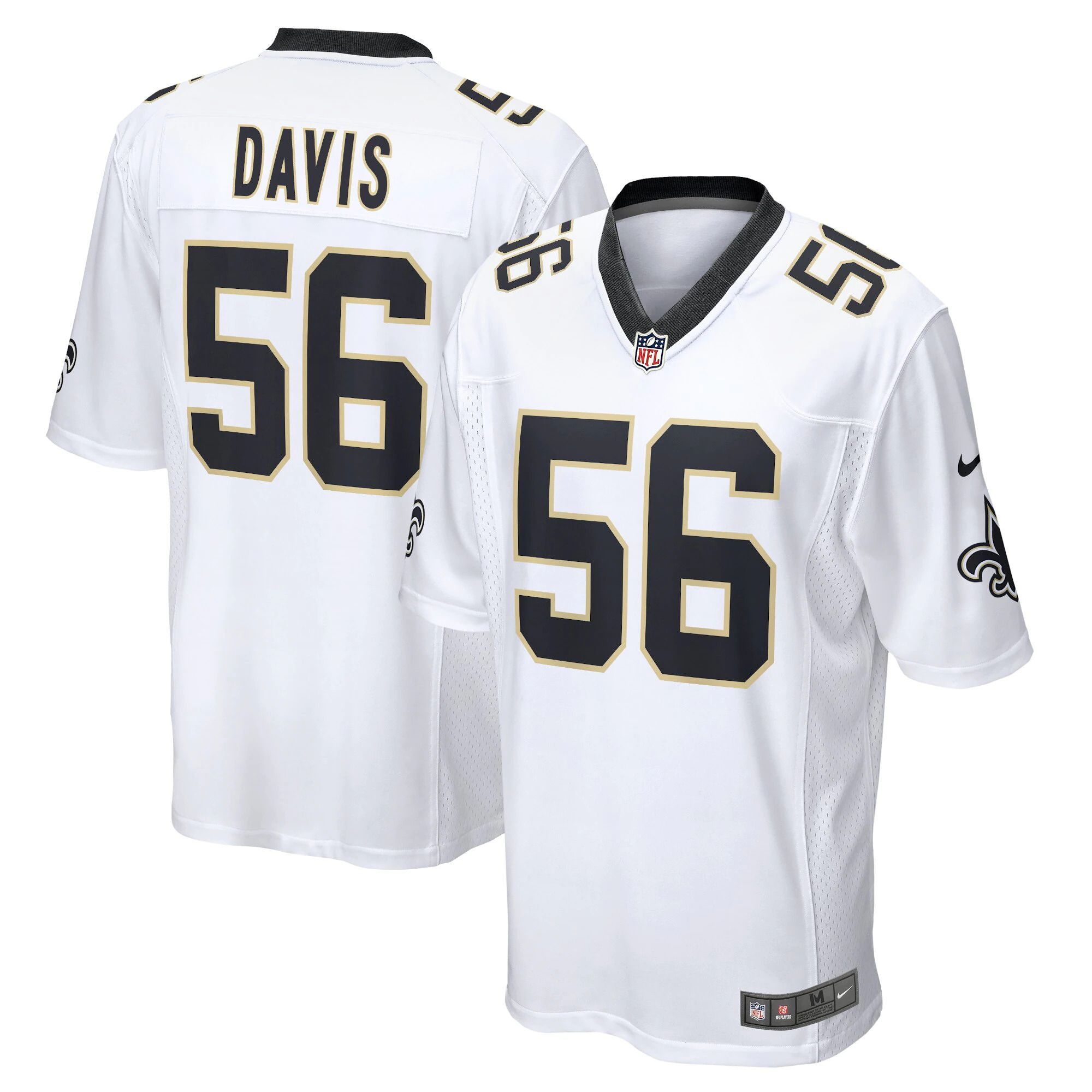 Men New Orleans Saints #56 Demario Davis Nike White Game NFL Jersey->new orleans saints->NFL Jersey